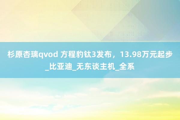 杉原杏璃qvod 方程豹钛3发布，13.98万元起步_比亚迪_无东谈主机_全系