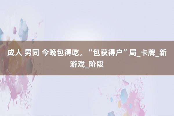 成人 男同 今晚包得吃，“包获得户”局_卡牌_新游戏_阶段