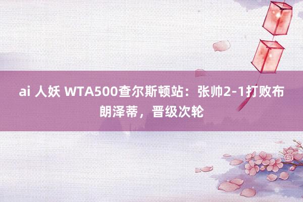 ai 人妖 WTA500查尔斯顿站：张帅2-1打败布朗泽蒂，晋级次轮