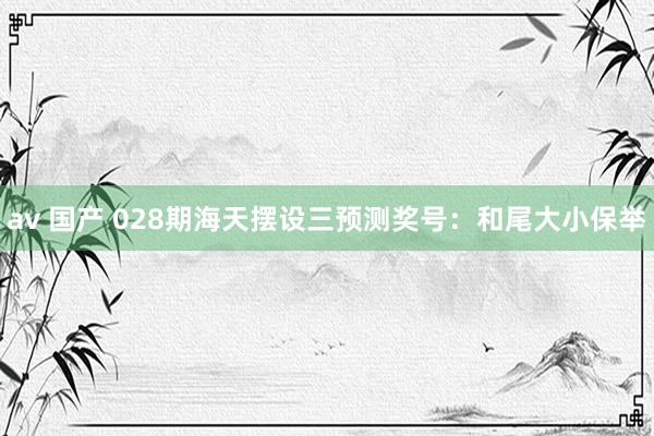av 国产 028期海天摆设三预测奖号：和尾大小保举