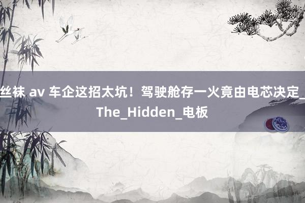 丝袜 av 车企这招太坑！驾驶舱存一火竟由电芯决定_The_Hidden_电板